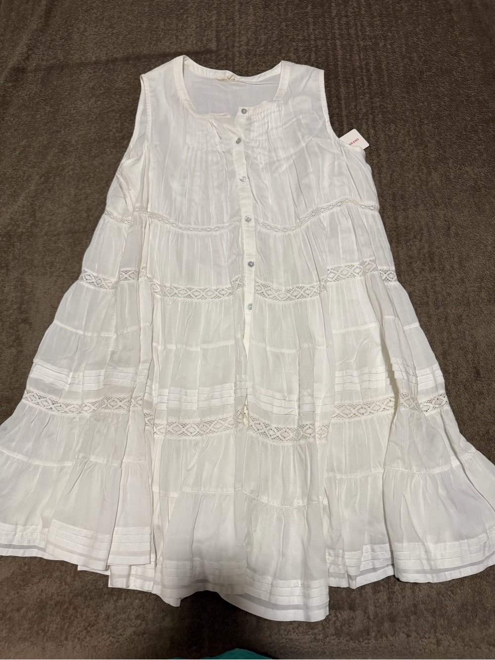 Lucky Brand White Lightweight Sleeveless Dress